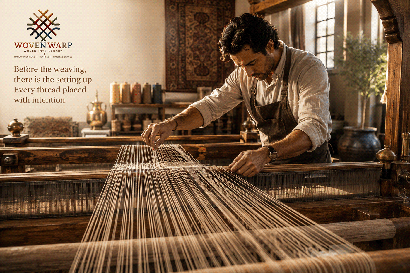 The Art of Preparation | Luxury Rug Craftsmanship project cover from the Wovenwarp Behance portfolio