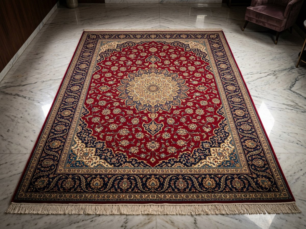 Timeless Heritage | Handwoven Persian-Inspired Rug project cover from the Wovenwarp Behance portfolio