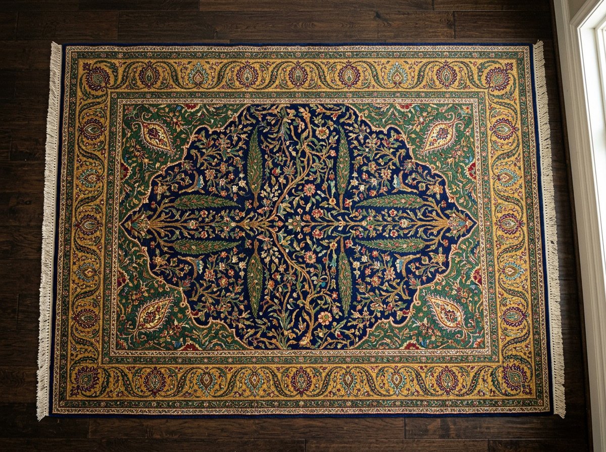 Timeless Heritage — Traditional Indian Rug Design project cover from the Wovenwarp Behance portfolio